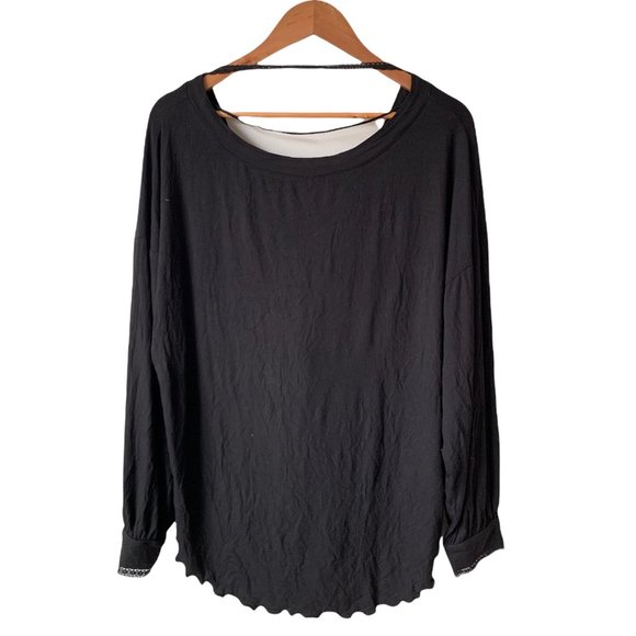 Free People Shimmy Shake Knit Top Small Cowboy Black - Picture 3 of 5